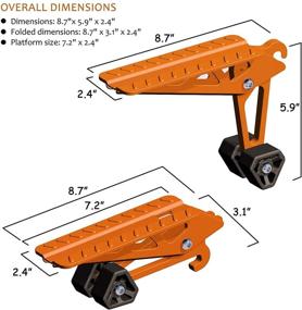 img 1 attached to 🐄 COWVIE Foldable Car Door Step Stand Pedal - Ultimate Accessory for Easy Roof Access | SUV Truck Jeep | Orange (Fits F150)