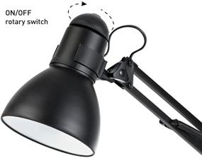 img 3 attached to 💡 Globe Electric Swing-Arm Desk Lamp - Black, Base Included