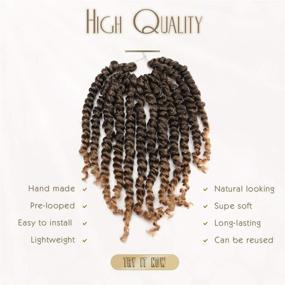 img 2 attached to 👩 Tiana Passion Twist Hair Extensions - 10 Inch, 7 Packs, Ombre Blonde Pre-twisted Crochet Hair for Passion Twist Hairstyles - Pre-looped & Synthetic Braiding Hair (10 Inch 7 Packs, T27)