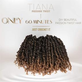 img 1 attached to 👩 Tiana Passion Twist Hair Extensions - 10 Inch, 7 Packs, Ombre Blonde Pre-twisted Crochet Hair for Passion Twist Hairstyles - Pre-looped & Synthetic Braiding Hair (10 Inch 7 Packs, T27)