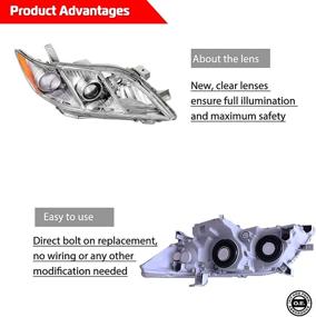 img 3 attached to 🚗 Ассамблея фар Camry GTYCM07-A2 с хромовым корпусом и янтарным отражателем, 2007-2009 гг.