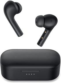 img 4 attached to 🎧 Black True Wireless Earbuds with Noise Cancelling, Mics, USB C Fast Charge, IPX6 Waterproof, 30H Playtime, TWS Bluetooth Earphones & Charging Case for iPhone and Android