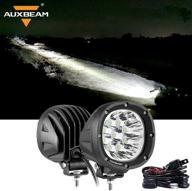 🚗 auxbeam 4 inch round driving light, set of 2 fog lights 40w with 3535 high-powered led white spot beam - ideal for trucks, pickups, suvs, atvs, utvs, and jeep wrangler 4x4 logo