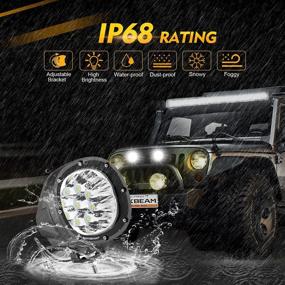 img 1 attached to 🚗 Auxbeam 4 Inch Round Driving Light, Set of 2 Fog Lights 40W with 3535 High-Powered LED White Spot Beam - Ideal for Trucks, Pickups, SUVs, ATVs, UTVs, and Jeep Wrangler 4x4