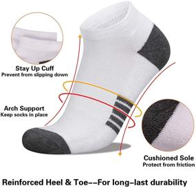 img 3 attached to 🧦 Eallco 10 Pairs Mens Ankle Socks: Low Cut Athletic Cushioned Casual Socks 10 Pack - Perfect for Active Lifestyles!