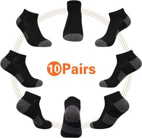 img 2 attached to 🧦 Eallco 10 Pairs Mens Ankle Socks: Low Cut Athletic Cushioned Casual Socks 10 Pack - Perfect for Active Lifestyles!