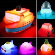 🛁 set of 6 light-up boat bath toys with color-changing led lights, floating rubber bathtub toys for baby, toddler, infant tub play – a fun companion for boys, girls, and kids in shower, bathroom, or swimming pool logo