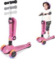 🛴 2-in-1 kick scooter for kids - toddler scooter with wide pu light-up wheels, adjustable height, wide deck, back wheel brake - suitable for boys and girls ages 1-14 years logo