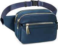 zorfin fanny packs: stylish multi-pocket waist bag - ideal for disney, travel, festivals, cycling, running, hiking (dark blue) logo