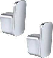 stylish chrome bathroom towel hooks: sleek and minimalist silver fashion, zinc alloy heavy duty hooks for multi-purpose use (2 pack wall mounted) logo