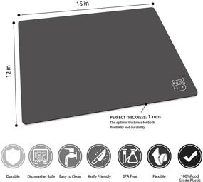 img 2 attached to 🔪 ZVP Набор из 5 градиентных гибких пластиковых разделочных досок - красочные разделочные коврики, без BPA, антискользящие, безопасные в посудомоечной машине, 15x12 дюймов, серые нейтральные цвета