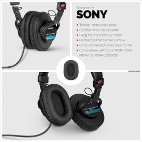 img 2 attached to 🎧 Black Perforated Brainwavz Replacement Earpads with Memory Foam for Sony MDR 7506, V6 & CD900ST and Other On-Ear Headphones