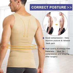 img 1 attached to MOLUTAN Men's Compression Shirt - Slimming Body Shaper, Vest, Sleeveless Waist Trainer for Workout - Tank Top with Tummy Control Shapewear