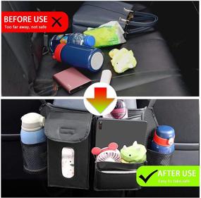 img 2 attached to 🚗 Car Purse Handbag Holder - Upgraded Large Capacity Storage Bag for Cars, Pu Leather Hanging Storage Bag - Fits Most Vehicles (Black)