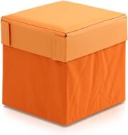 furinno oxford square foldable storage stool ottoman in vibrant orange logo