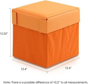 img 3 attached to Furinno Oxford Square Foldable Storage Stool Ottoman in Vibrant Orange