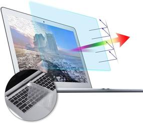 img 4 attached to Набор защитных пленок от синего света для MacBook Air 13 дюймов 2010-2017 А1369 А1466 с ультратонким защитным чехлом для клавиатуры