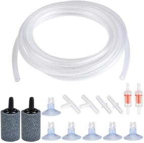 img 4 attached to ATPWONZ Aquarium Air Pump Accessories Set: Complete 13-Ft Airline Tubing Kit with Air Stones, Check Valves, Suction Cups, and Connectors