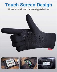 img 2 attached to 🧤 Lanyi Running Sports Gloves: Compression Lightweight Windproof Anti-Slip Touchscreen Warm Liner for Men and Women - Ideal for Cycling, Work and Outdoor Activities