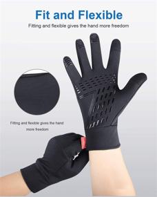 img 1 attached to 🧤 Lanyi Running Sports Gloves: Compression Lightweight Windproof Anti-Slip Touchscreen Warm Liner for Men and Women - Ideal for Cycling, Work and Outdoor Activities