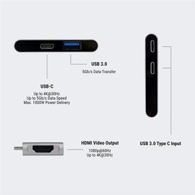img 2 attached to 🔌 Silver Ultra Slim HomeSpot 3-in-1 USB Type-C Hub for MacBook Pro 13"/15" MacBook Air with Case HDMI 4K Video Output & USB 3.0 Port