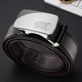 img 1 attached to Leather Dingzuo Genuine Ratchet Adjustable Men's Accessories