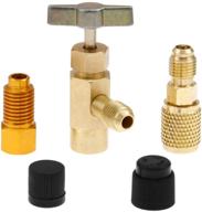 💡 gohantee 5pcs brass r1234yf special can tap adapter fittings kit for r134a r12 r22 charging hose - 1/4 sae to 1/2 acme lh logo