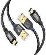 🔌 прочный и длинный мини-usb-кабель на 10 футов (6.6 фута, черный) - обеспечивает быструю и надежную связь. логотип