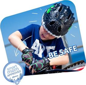 img 1 attached to 🦖 Crazy Safety Dinosaur Helmets for Kids - Bicycle Helmet for Toddlers, Boys & Girls Age 3-8 Years with LED Rear Light - Ideal for Bikes, Scooters, and Tricycles - Certified