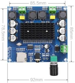 img 2 attached to 🔊 ДоллаТек Блютуз 5.0 TDA7498 100W x2 Цифровая плата усилителя мощности: Стерео модуль усилителя с поддержкой TF-карты и AUX.