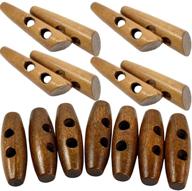 🔘 60pcs natural horn shape wood buttons brown olive 2 hole scrapbooking sewing toggles diy craft accessory logo