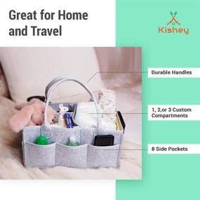 img 3 attached to 👶 Kishey Baby Diaper Caddy Organizer – Nursery Storage Bin: Portable Car Organizer for Baby Travel