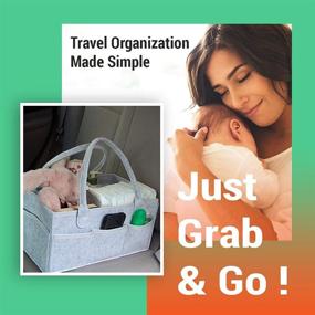 img 4 attached to 👶 Kishey Baby Diaper Caddy Organizer – Бин (ящик) для хранения детских памперсов: Портативный органайзер для путешествий с ребенком