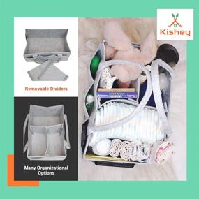 img 1 attached to 👶 Kishey Baby Diaper Caddy Organizer – Nursery Storage Bin: Portable Car Organizer for Baby Travel