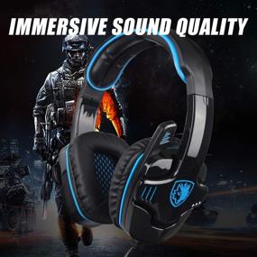 img 2 attached to 🎧 SADES SA708GT Gaming Headset: Xbox One, PS4, PC Compatible, Volume Controller, Noise Cancelling Mic, Bass Surround, Soft Memory Earmuffs