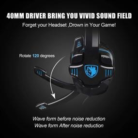 img 1 attached to 🎧 SADES SA708GT Gaming Headset: Xbox One, PS4, PC Compatible, Volume Controller, Noise Cancelling Mic, Bass Surround, Soft Memory Earmuffs