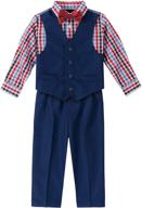 nautica boys' 4-piece vest set: 👕 dress shirt, bow tie, vest, and pants logo