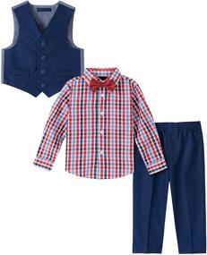 img 2 attached to Nautica Boys' 4-Piece Vest Set: 👕 Dress Shirt, Bow Tie, Vest, and Pants