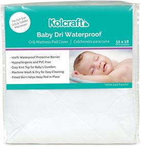 img 4 attached to 👶 Kolcraft Baby Dri Waterproof Fitted Crib Mattress Pad Cover/Protector, White, 52" x 28" - Enhanced SEO