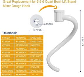 img 2 attached to 🔒 Spiral 6 Quart Dough Hook Attachment - Coated Metal Hook for Kitchenaid Stand Mixer Models KV25G0X, KV25G8X, KV25H0X, KP26M1X, KP26M8X, KL26M8X, KB26G1X, KP26M1X, KNS256CDH, and More