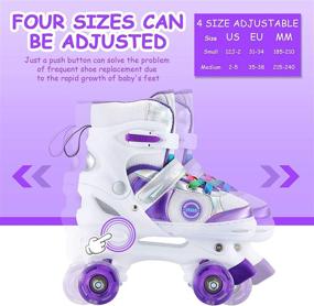 img 3 attached to Kemi Kid's Adjustable Roller Skates with Light-Up Wheels for Girls and Boys