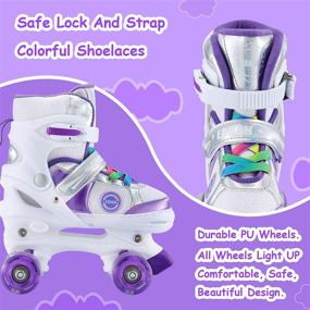 img 2 attached to Kemi Kid's Adjustable Roller Skates with Light-Up Wheels for Girls and Boys