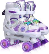 kemi kid's adjustable roller skates with light-up wheels for girls and boys logo