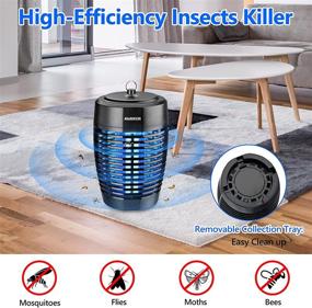 img 1 attached to 🪰 15W Electric Bug Zapper and Mosquito Lamp - High Powered 4000V Pest Zapper with 360° Waterproof Fly Trap, Suitable for Backyard, Garden, Patio, and Indoor Use