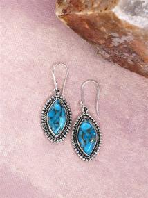 img 2 attached to Exquisite YoTreasure Turquoise Sterling Earrings: A Perfect Addition to Girls' Jewelry Collection