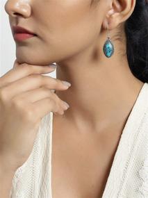 img 3 attached to Exquisite YoTreasure Turquoise Sterling Earrings: A Perfect Addition to Girls' Jewelry Collection