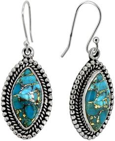 img 1 attached to Exquisite YoTreasure Turquoise Sterling Earrings: A Perfect Addition to Girls' Jewelry Collection