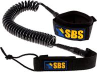 🏄 high-performance santa barbara surfing sbs 10-foot coiled sup leash - lifetime guarantee - premium design for flat & open water stand up paddle boarding logo