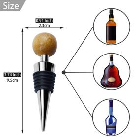 img 1 attached to 🍾 JETKONG Reusable Wine and Beverage Bottle Stoppers with Wooden Balls - Set of 3 in Red, Black, and Yellow