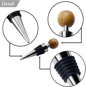 img 3 attached to 🍾 JETKONG Reusable Wine and Beverage Bottle Stoppers with Wooden Balls - Set of 3 in Red, Black, and Yellow